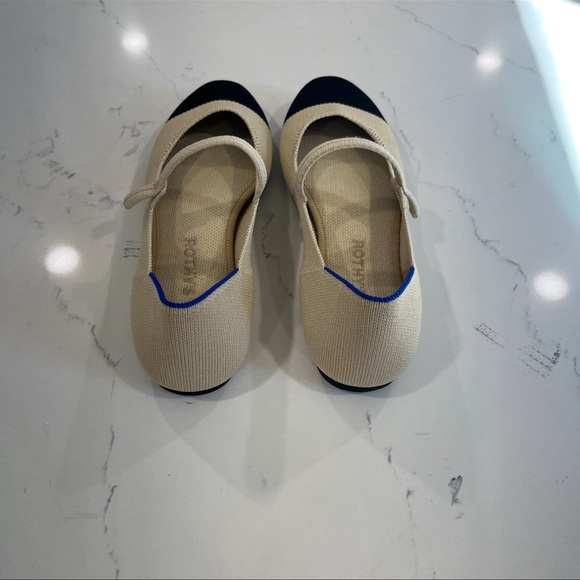 Rothy's Beige and Black Mary Jane Flats - Picture 4 of 7